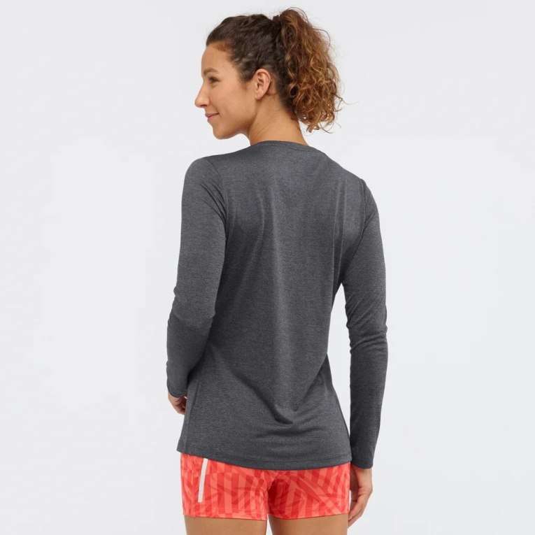 Black Salomon Agile Long Sleeve Women's T-Shirts | IE SL4957